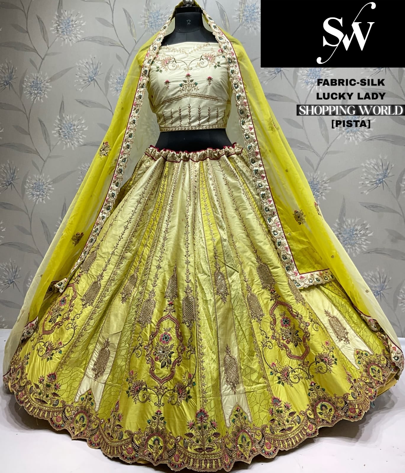 Amazing pista green Silk Lehenga