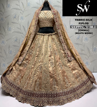 Charming Lavender purple Silk Lehenga