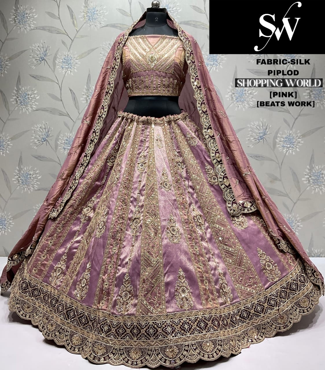 Charming Lavender purple Silk Lehenga