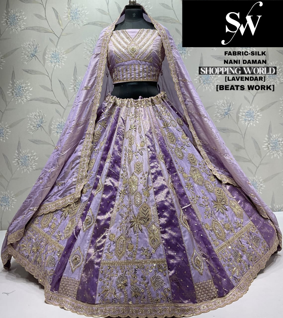 Beautiful Lavender Silk Lehenga