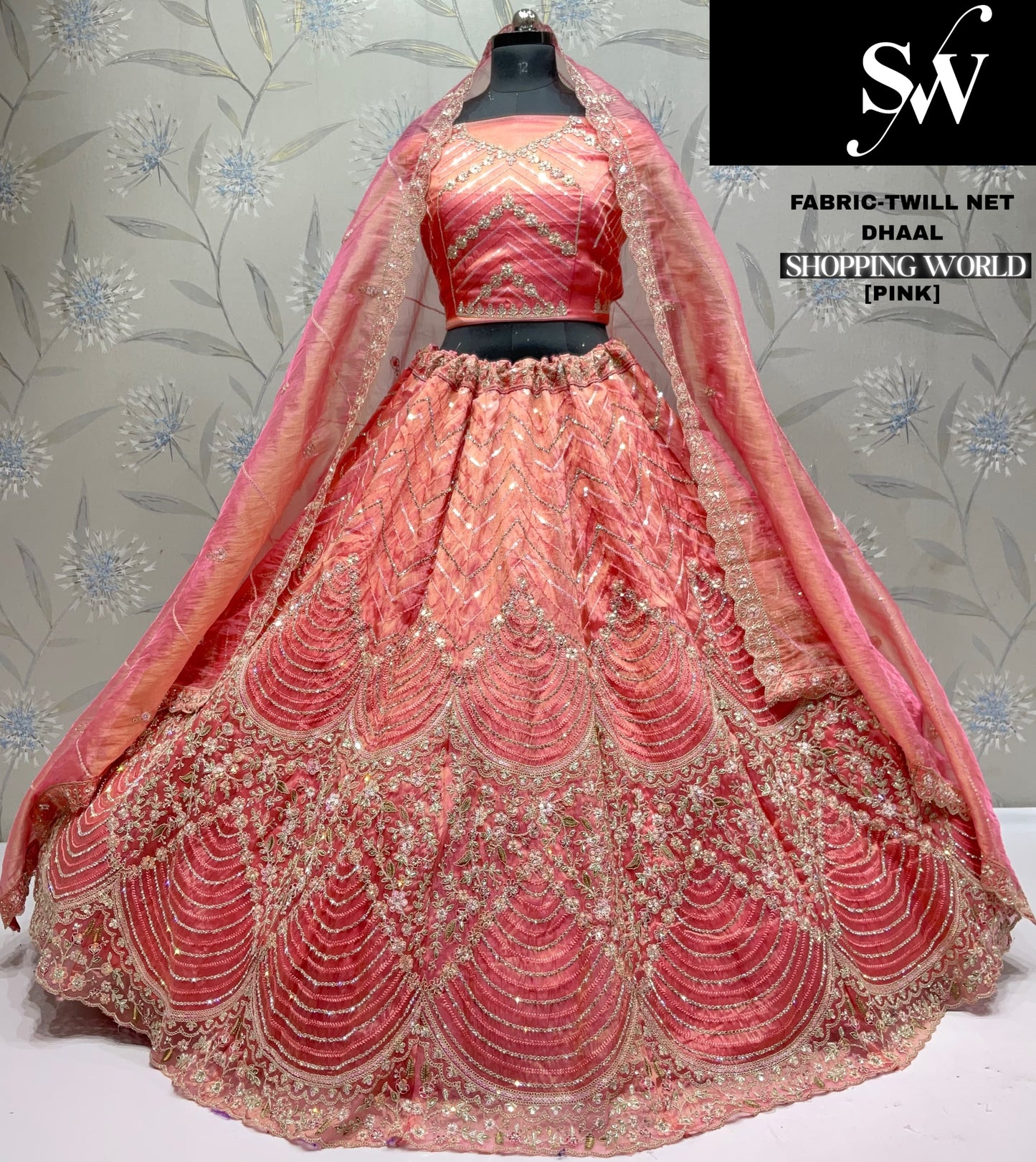 Attractive Pista green Twill Net Lehenga