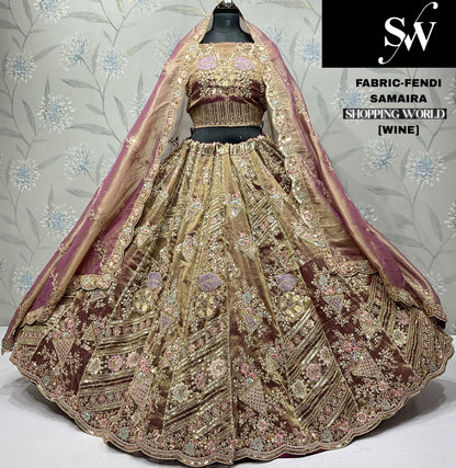 Delightful Yellow Mustard Haldi mehendi Fendi Lehenga