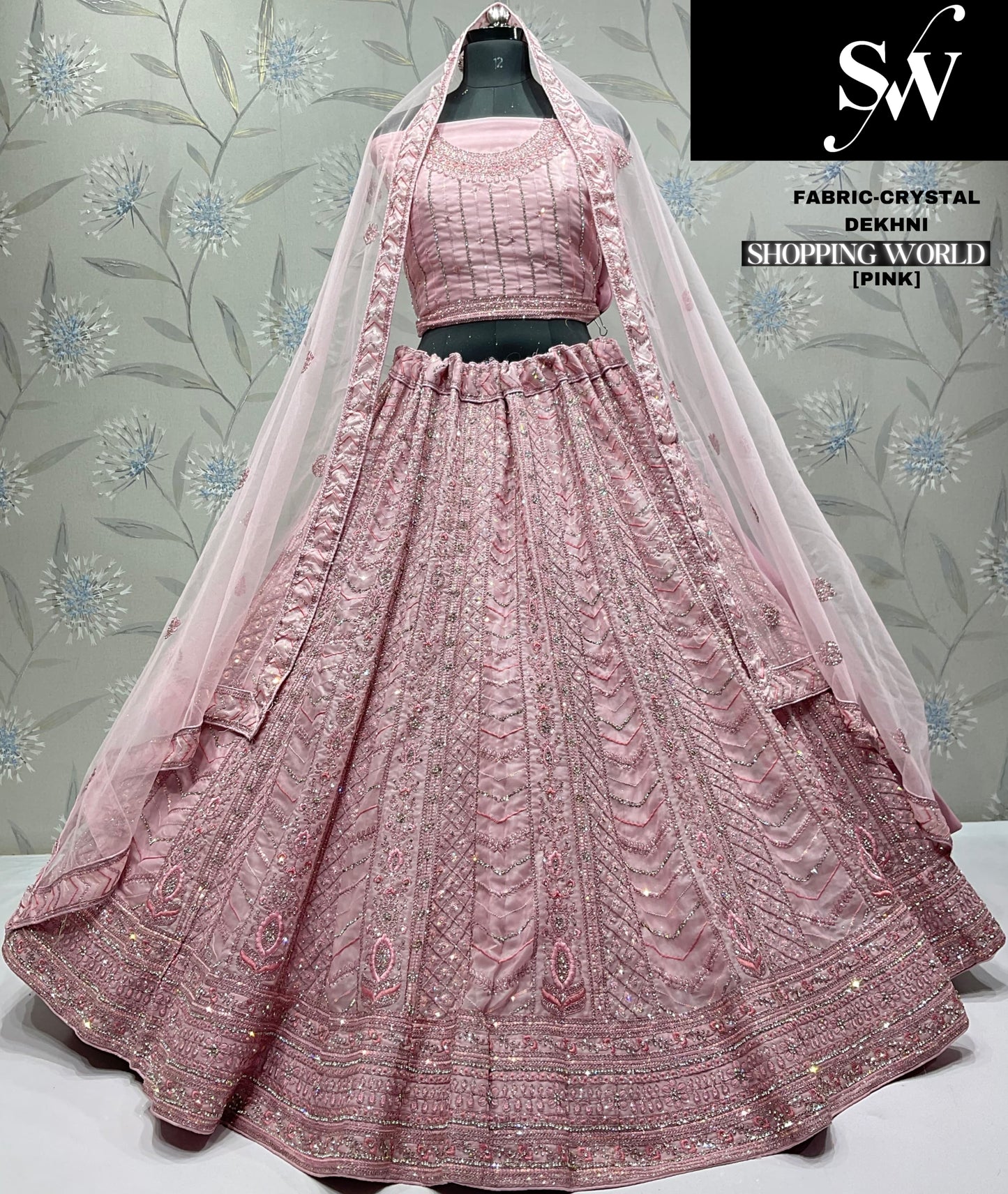 Lavishing pink Crystal  Lehenga