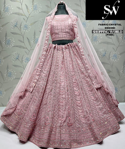 Lavishing pink Crystal  Lehenga