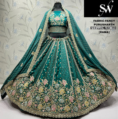 Lovely Rama green Fancy Lehenga