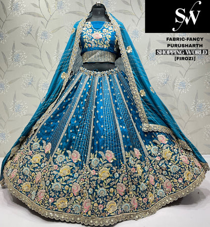 Lovely Rama green Fancy Lehenga