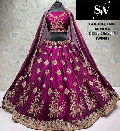 Majestic Rama green Fendi Lehenga