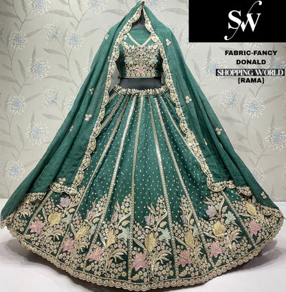 Something different rama green Fancy Lehenga