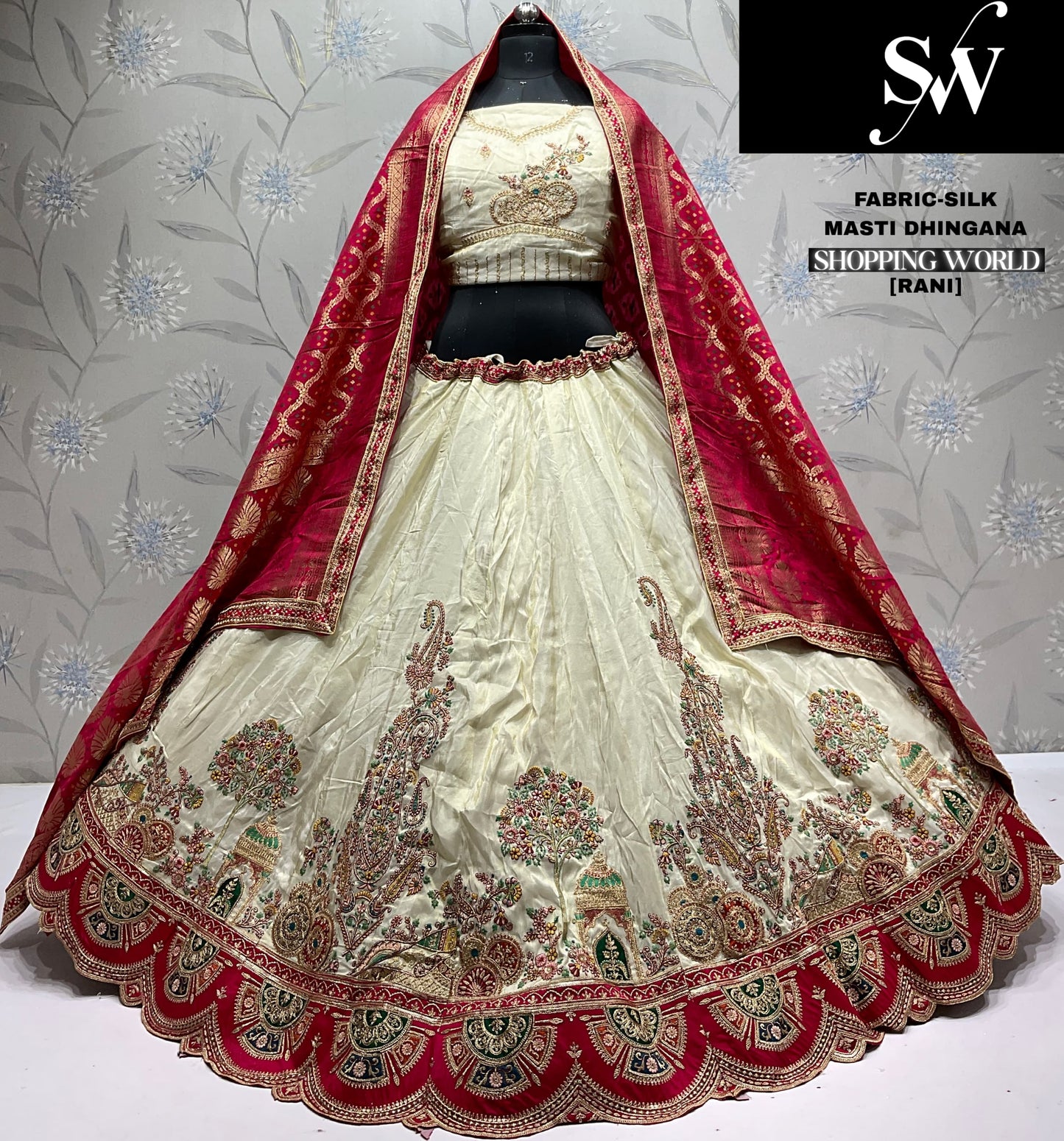 Lavishing Red Silk Lehenga