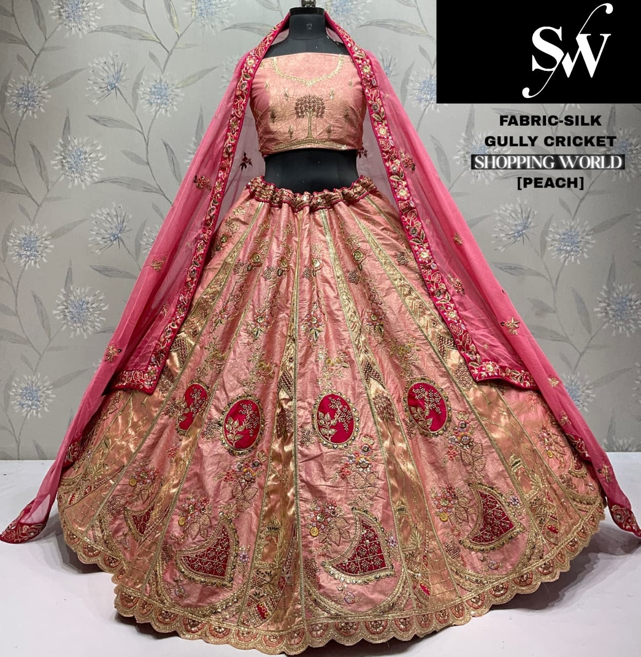 Fabulous peach Silk Lehenga