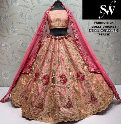 Fabulous peach Silk Lehenga
