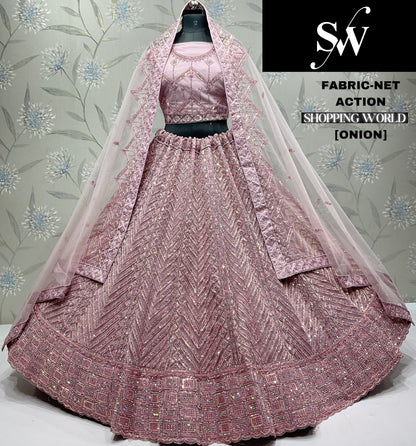 Awesome White Net Lehenga