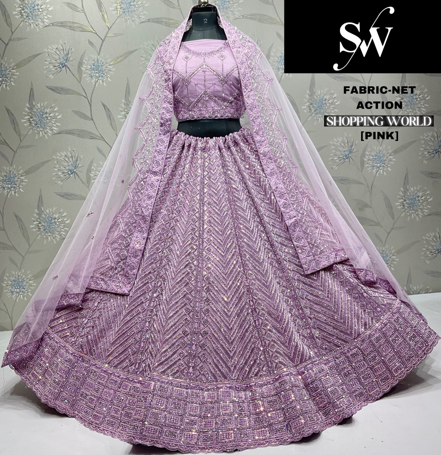 Awesome White Net Lehenga