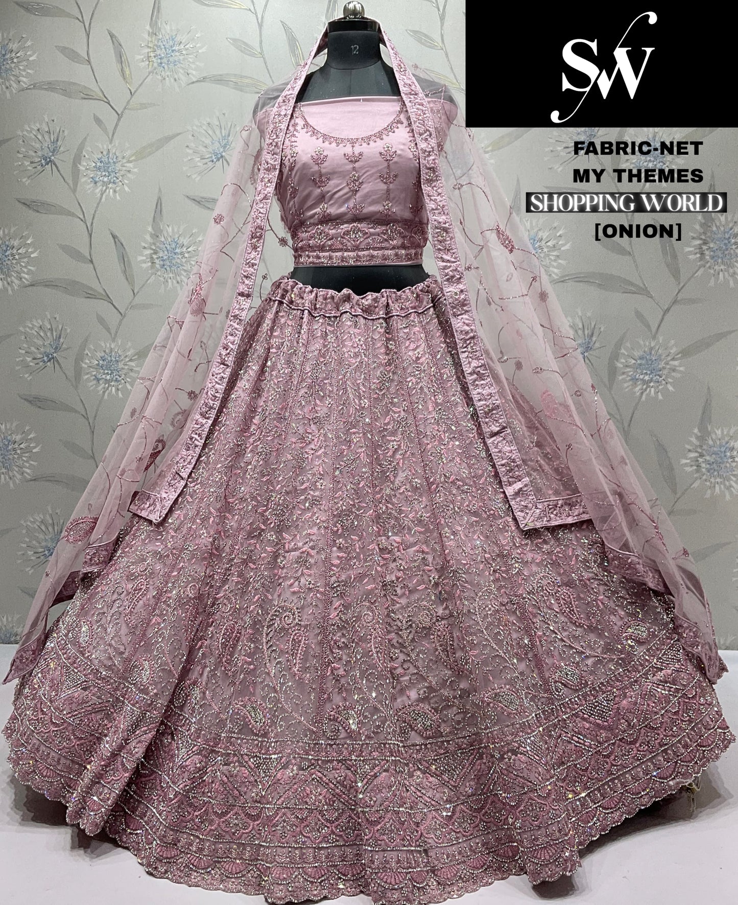 Attractive Grey Net Lehenga