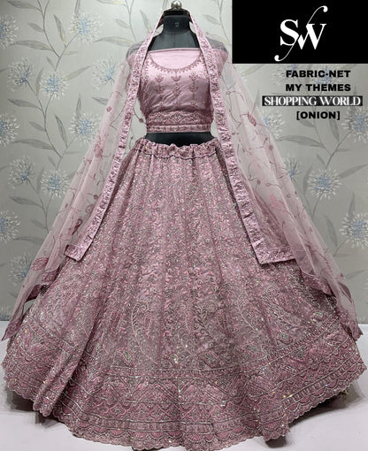 Attractive Grey Net Lehenga