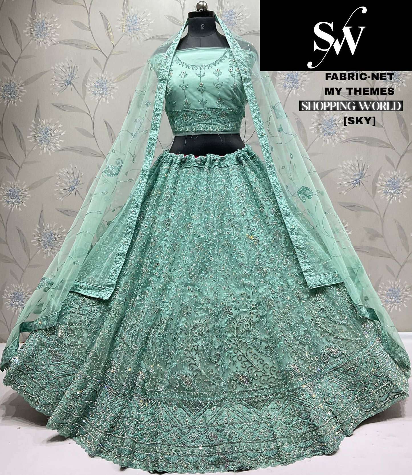 Attractive Grey Net Lehenga