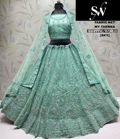 Attractive Grey Net Lehenga