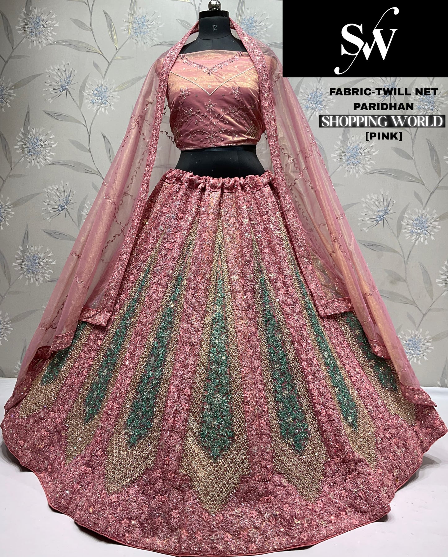 Elegant Lavender Twill Net Lehenga
