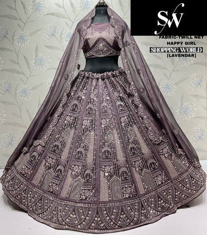 Majestic Lavender Twill Net Lehenga
