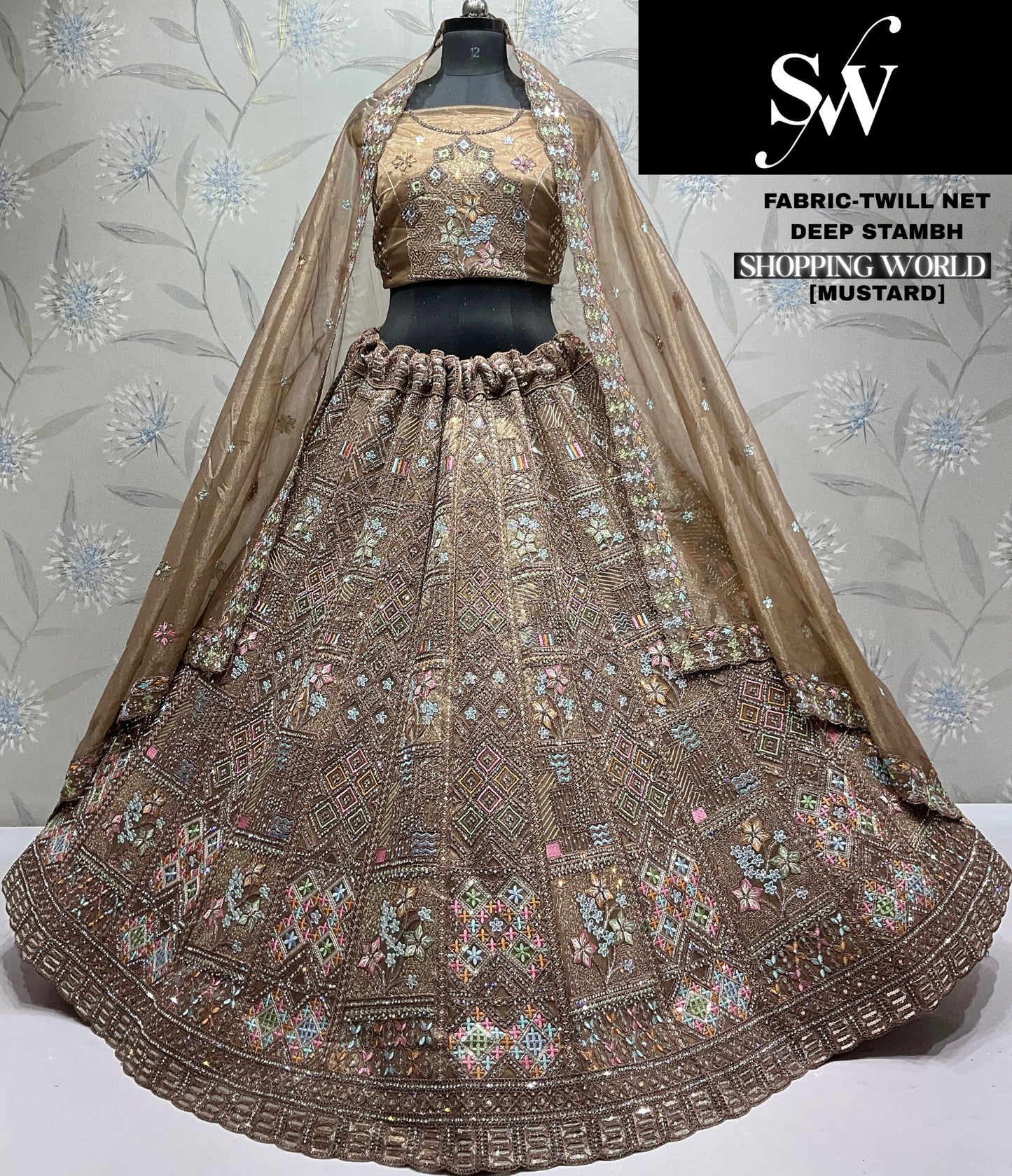 Beautiful grey Twill Net Lehenga
