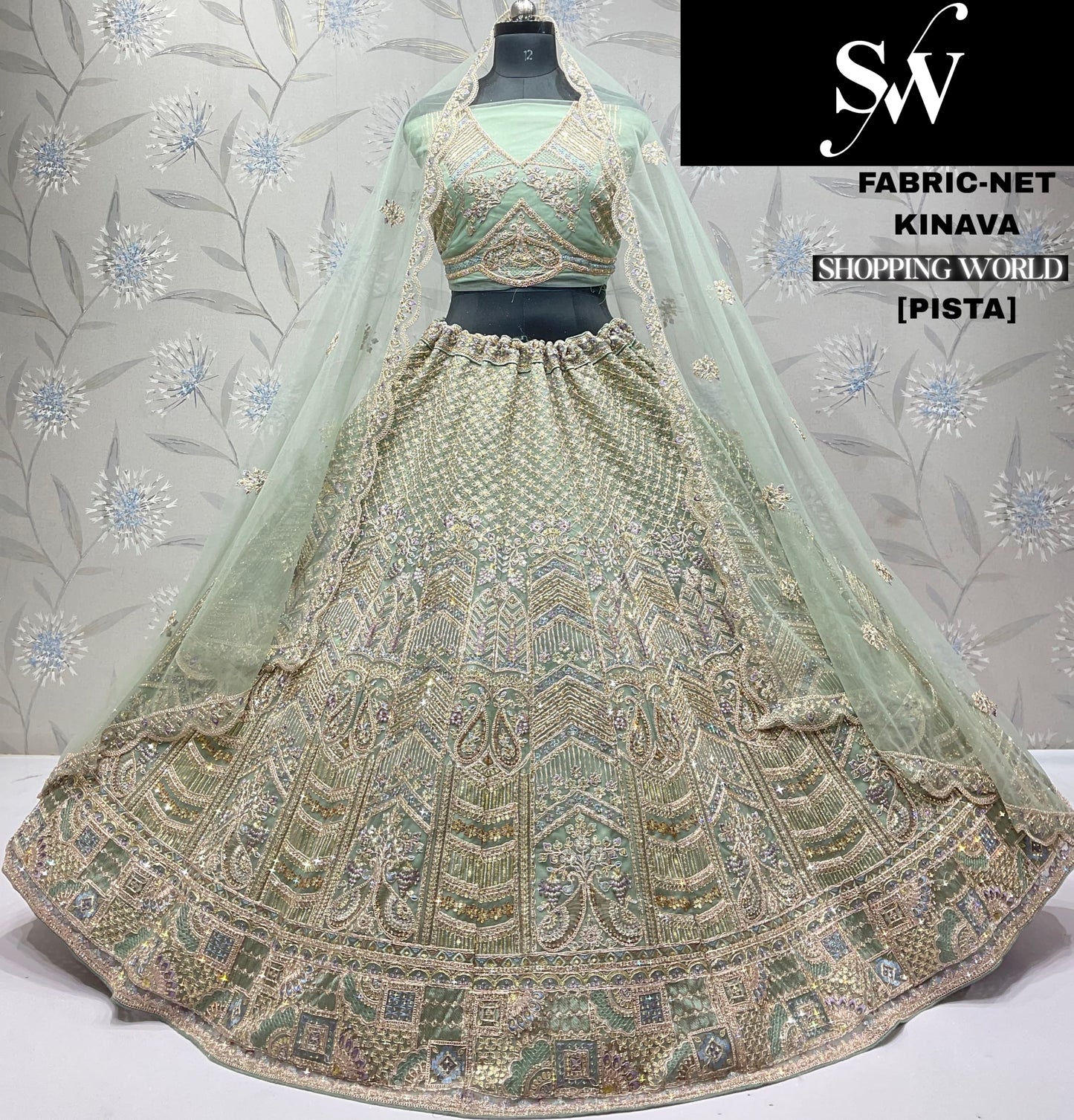 Awesome Chiku golden Net Lehenga