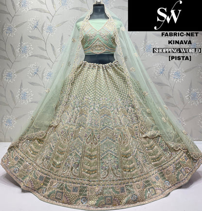 Awesome Chiku golden Net Lehenga