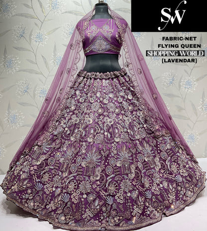 Pleasing Sky blue Net Lehenga