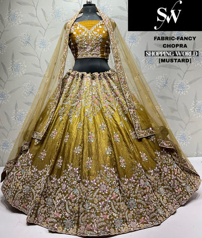 Tremendous yellow mustard Fancy Lehenga