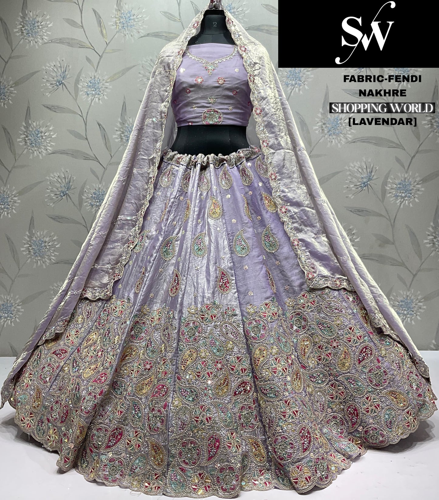 Attractive Lavender Fendi Lehenga