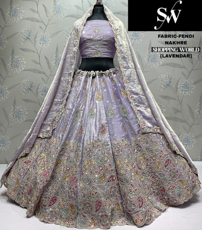 Attractive Lavender Fendi Lehenga