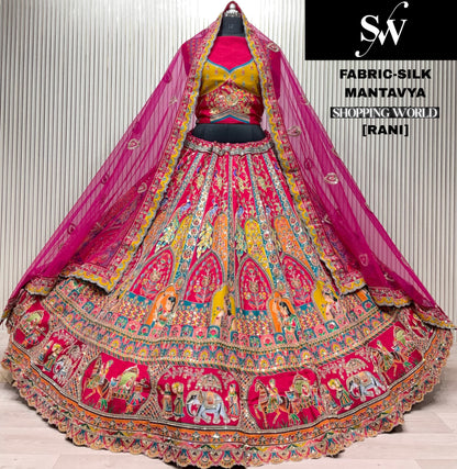 Delightful Rani pink Silk Lehenga
