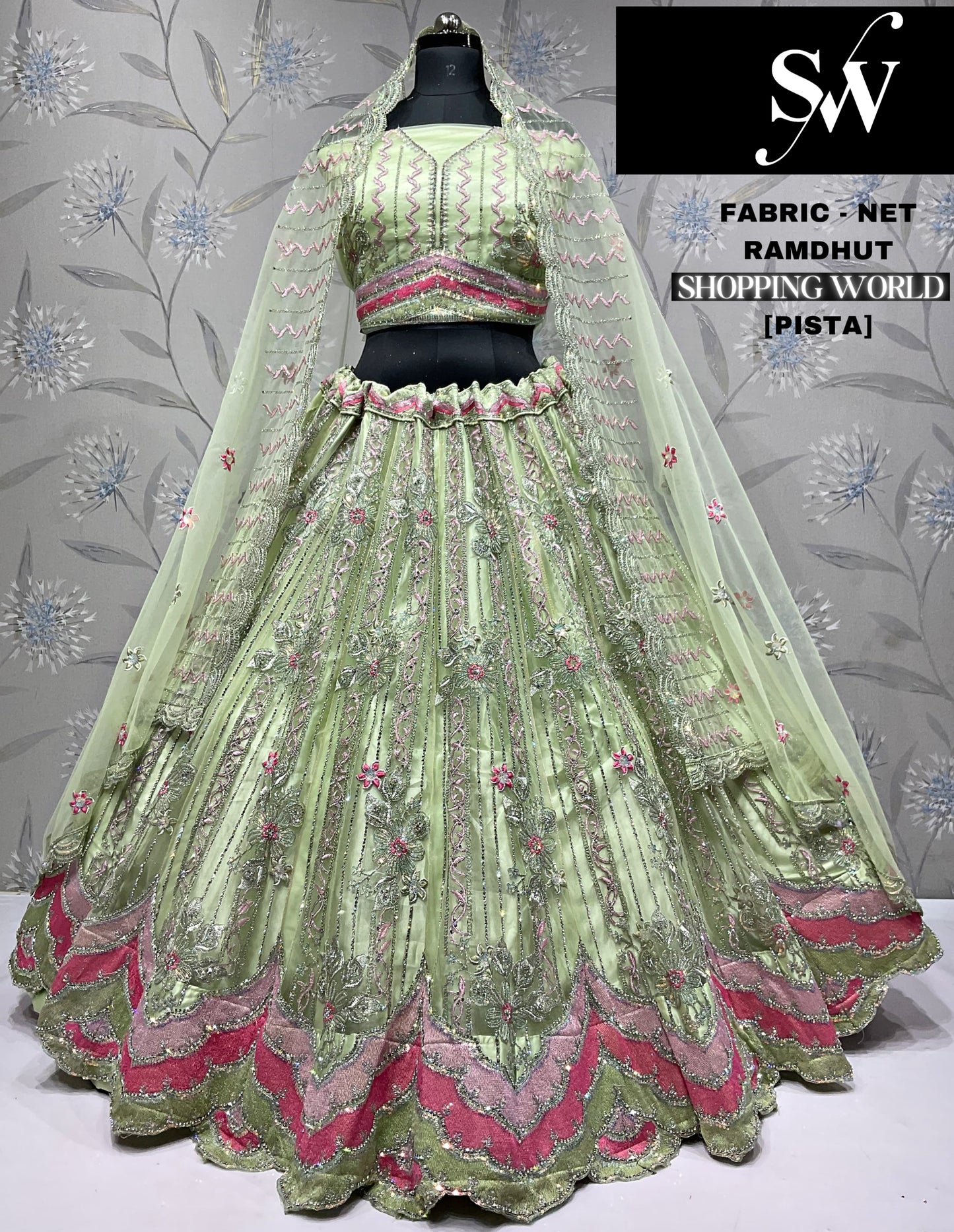 Majestic Lavender Net Lehenga