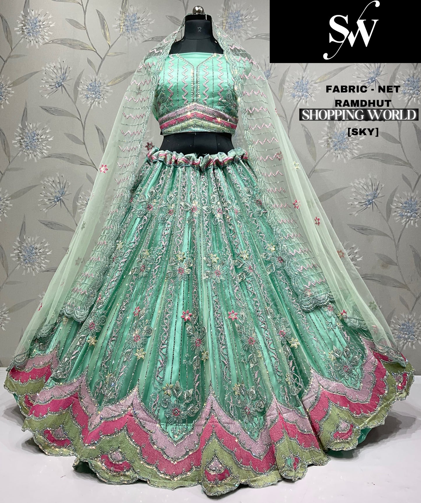 Majestic Lavender Net Lehenga