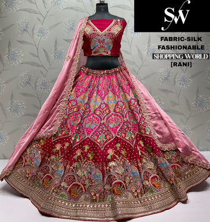 Tremendous mustard yellow Silk Lehenga