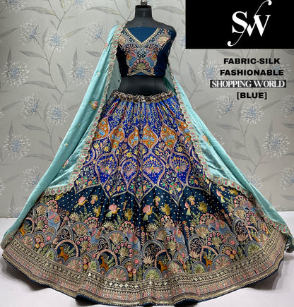 Tremendous mustard yellow Silk Lehenga