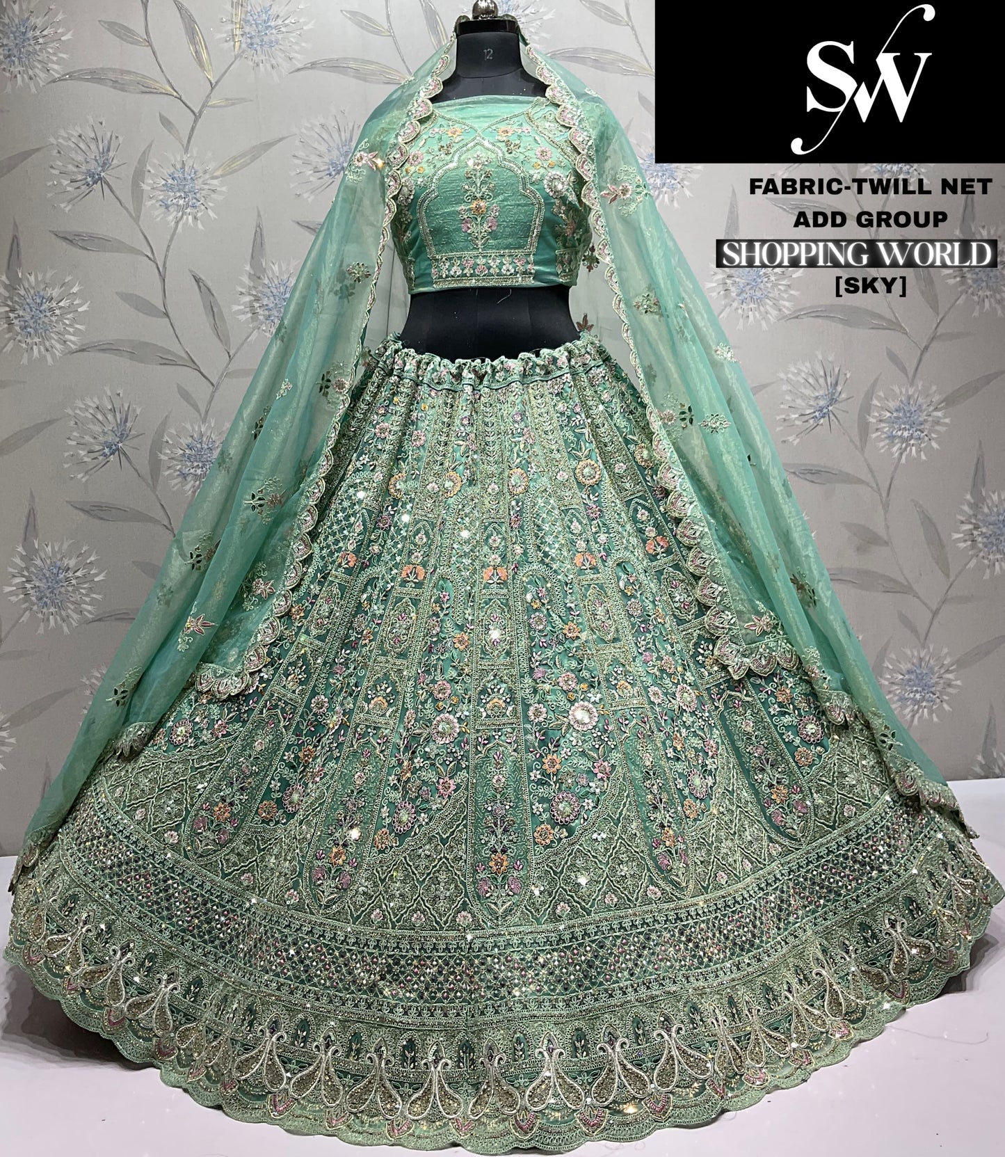 Beautiful Lavender Twill Net Lehenga