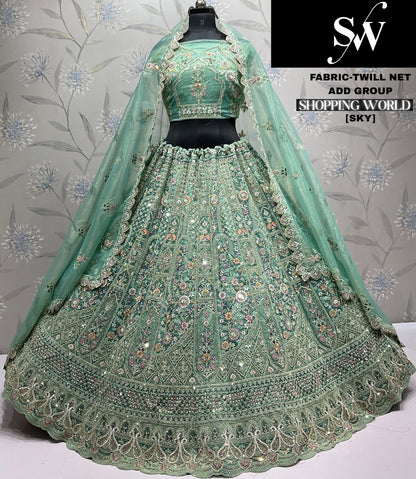 Beautiful Lavender Twill Net Lehenga