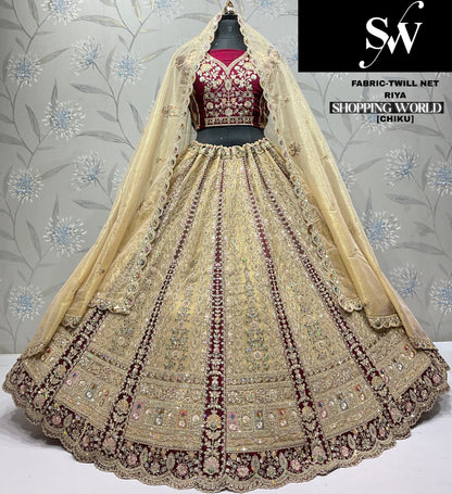 Something different white Twill net Crop top Lehenga