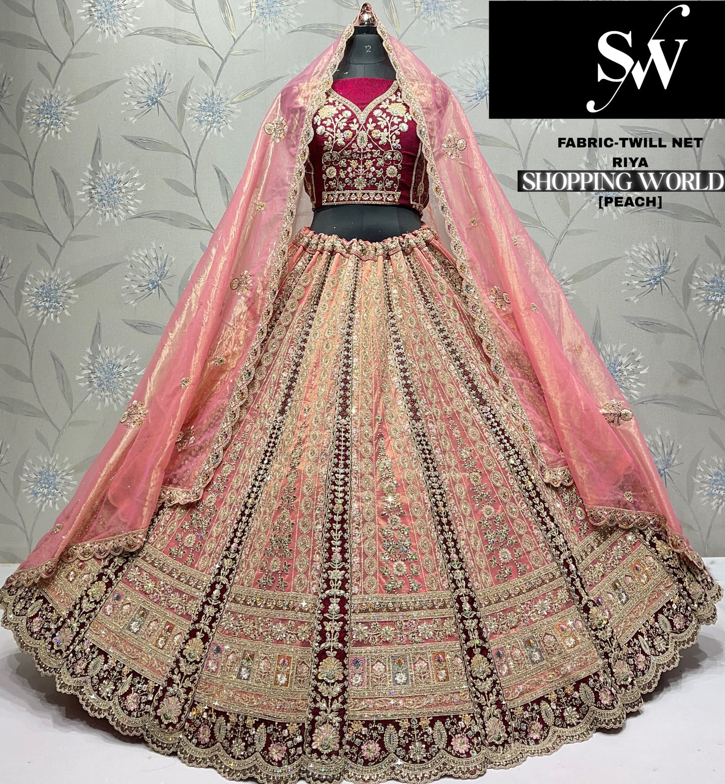 Something different white Twill net Crop top Lehenga