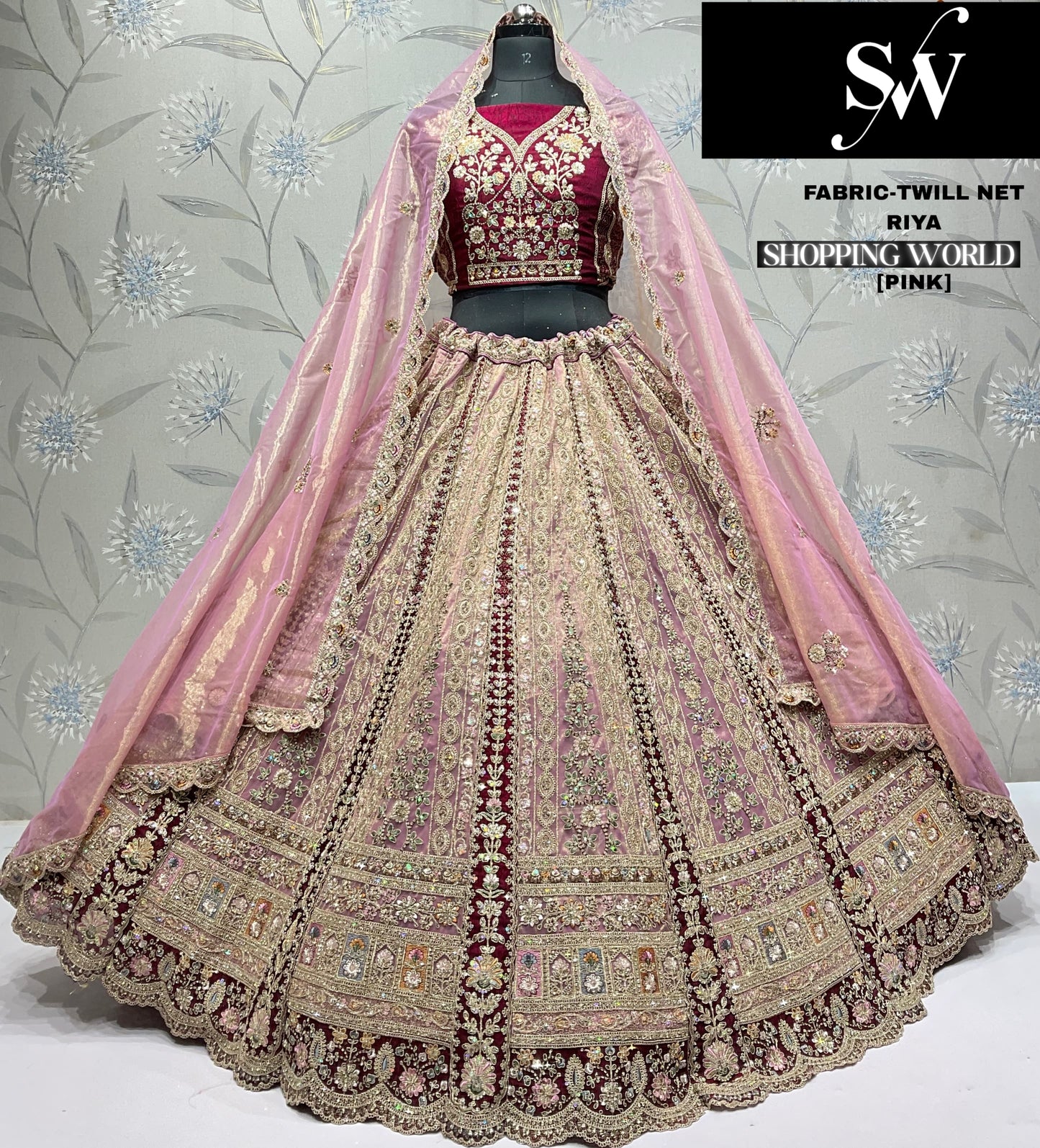 Something different white Twill net Crop top Lehenga