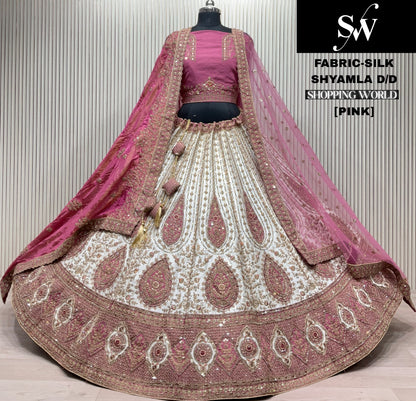 Stunning Red Double Duptta Silk Bridal Lehenga