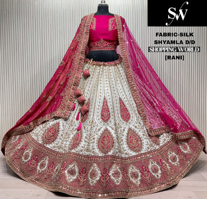 Stunning Red Double Duptta Silk Bridal Lehenga