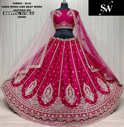 Eye catching red Silk Bridal Lehenga