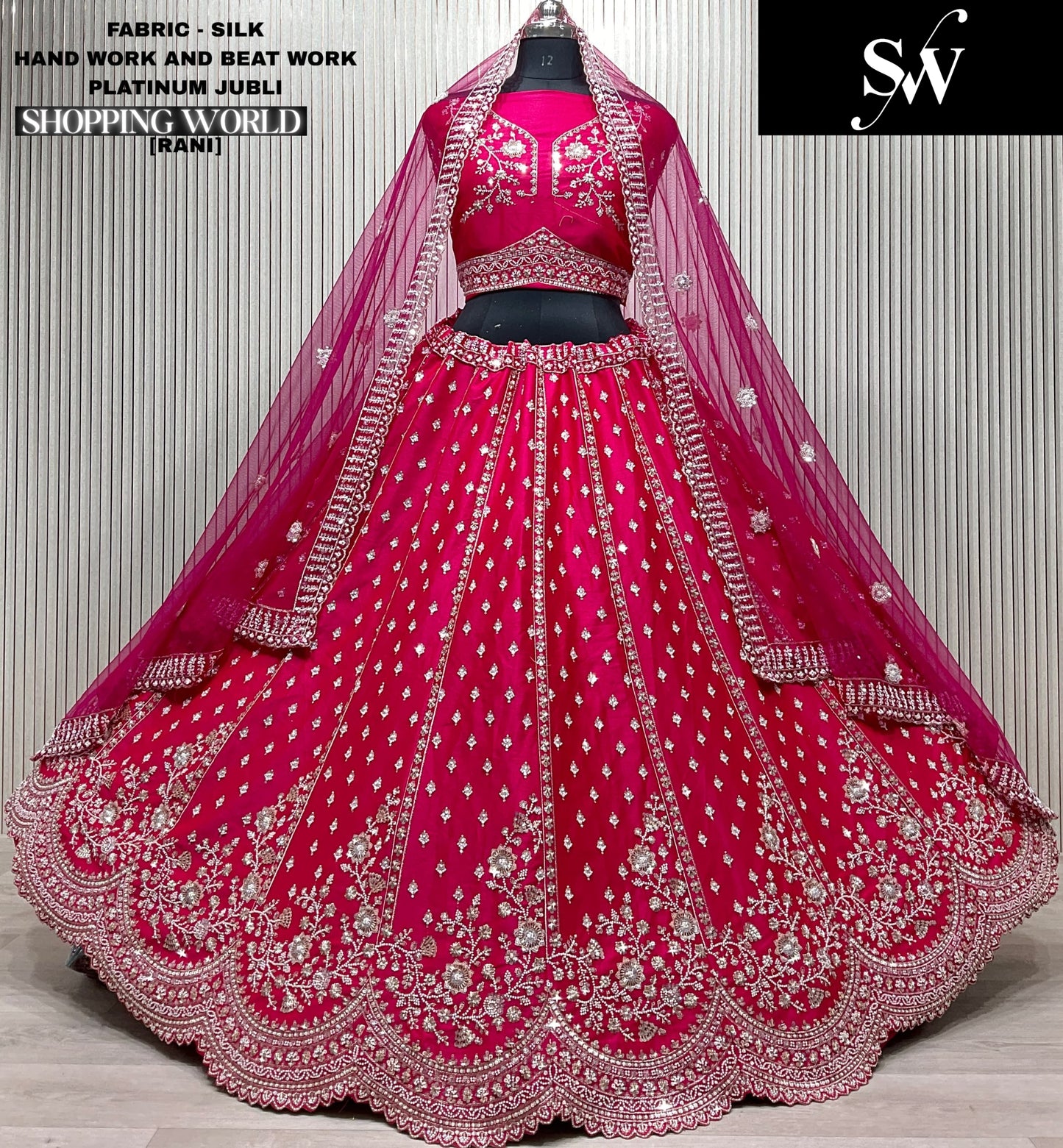 Khoobsurat red Silk Bridal Lehenga
