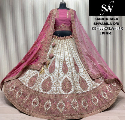 Stunning Red Double Duptta Silk Bridal Lehenga