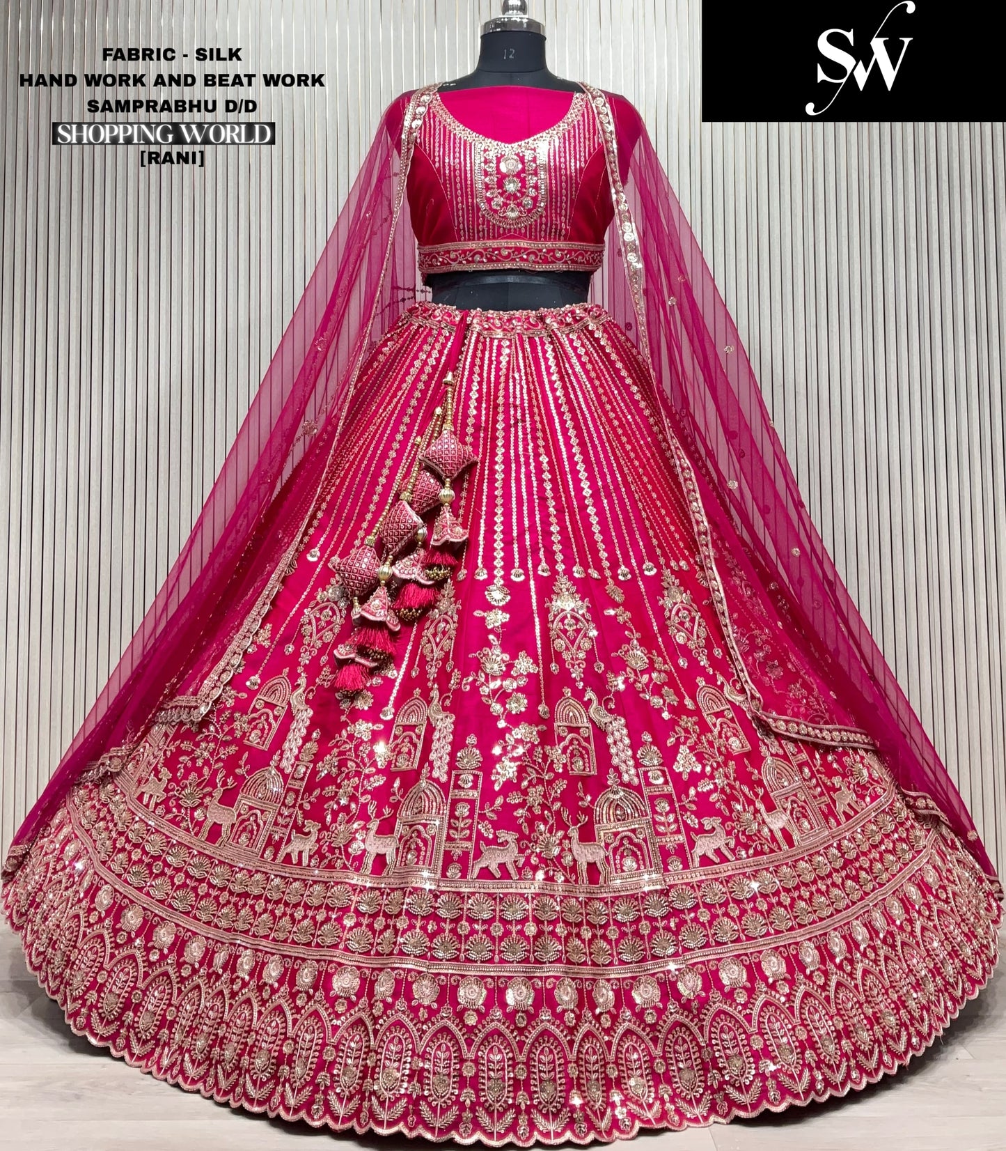 Something different red Silk peacock Double Duptta Bridal Lehenga