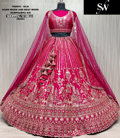 Something different red Silk peacock Double Duptta Bridal Lehenga