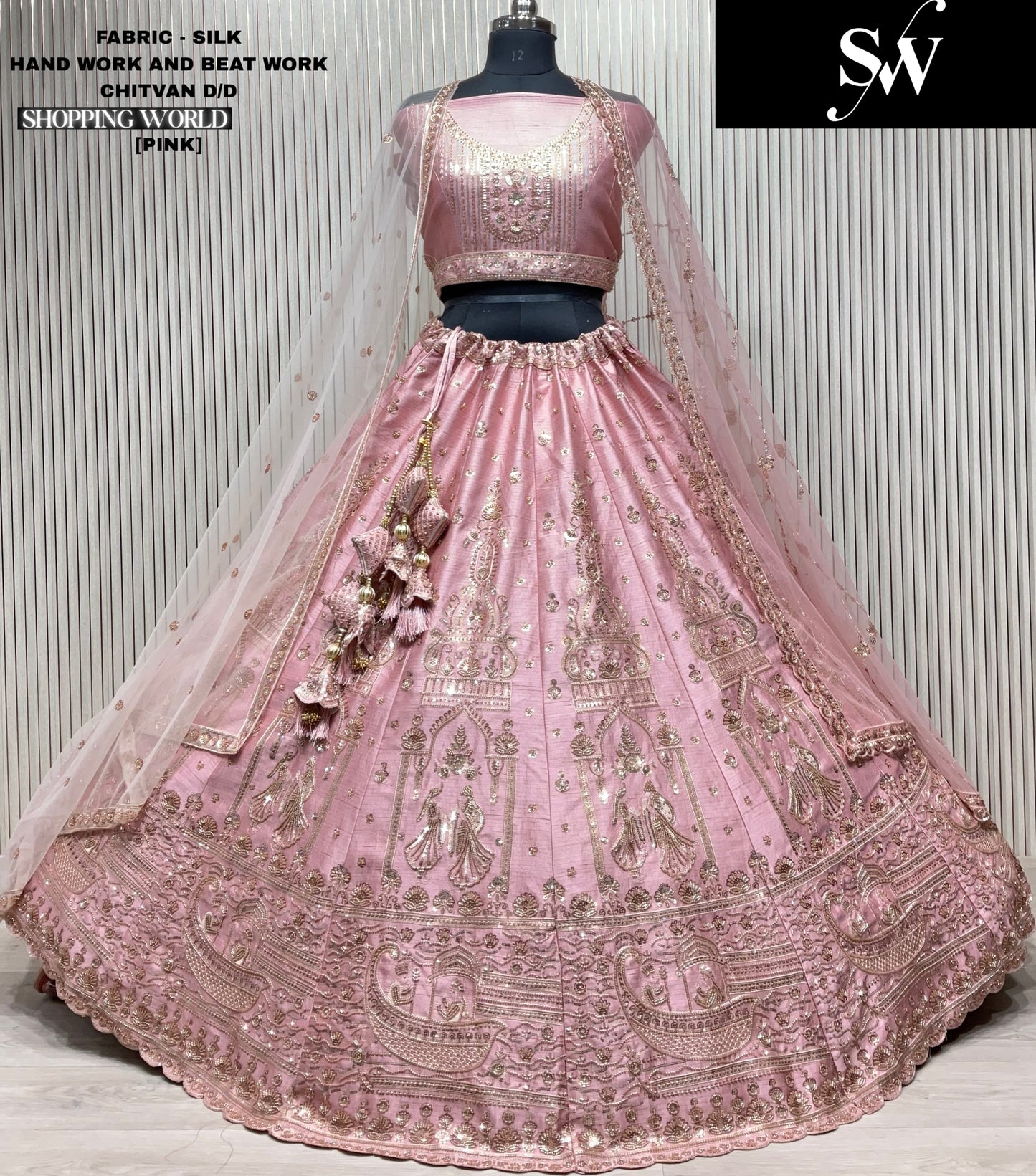 Majestic White Silk Double Duptta Bridal Lehenga