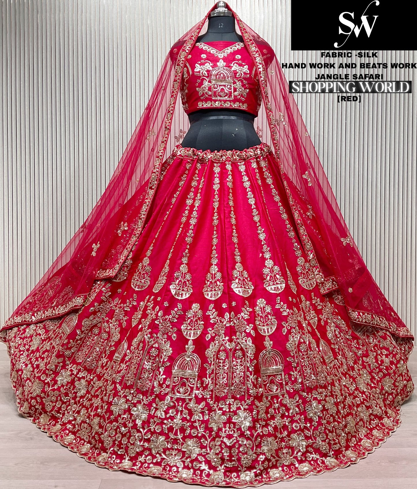 Pretty Rust orange Silk Double Duptta Bridal Lehenga