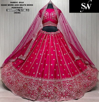 Good looking Red Silk Double Duptta Bridal Lehenga